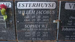 ESTERHUYSE Willem Jacobus 1925-2015 & Sophia W.J. JANSE VAN RENSBURG 1926-2013