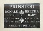PRINSLOO Donald 1939-2014 & Bertha 1941-2016