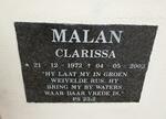 MALAN Clarissa 1972-2003