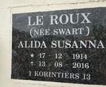 ROUX Alida Susanna, le nee SWART 1914-2016