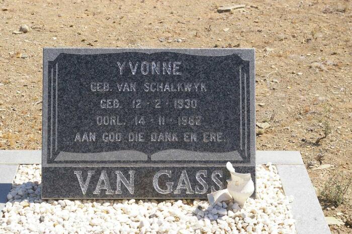 GASS Yvonne, van nee VAN SCHALKWYK 1930-1982