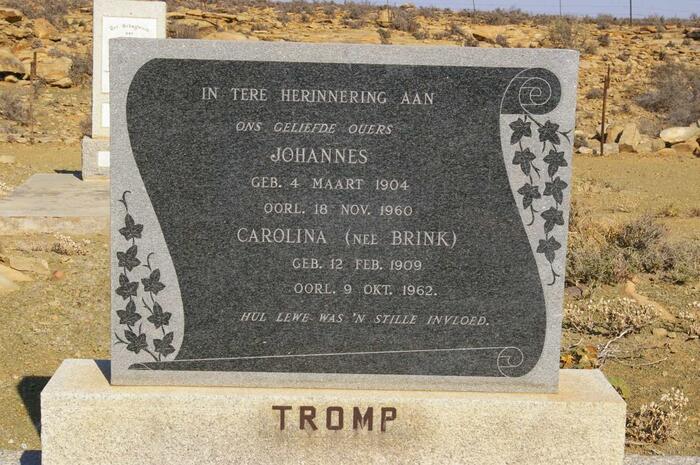 TROMP Johannes 1904-1960 & Carolina BRINK 1909-1962