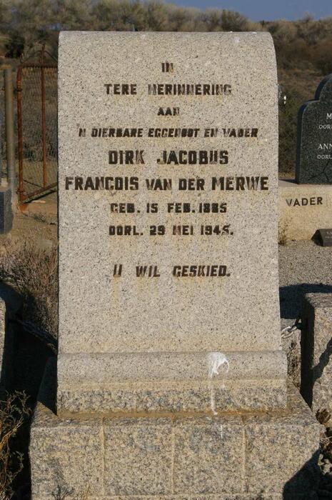 MERWE Dirk Jacobus Francois, van der 1885-1945