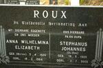 ROUX Stephanus Johannes 1925-2005 & Anna Wilhelmina BOTHA 1926-1984