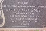 SMIT Maria Johanna, formerly KRUGER, nee DOOREWAARD 1901-1978