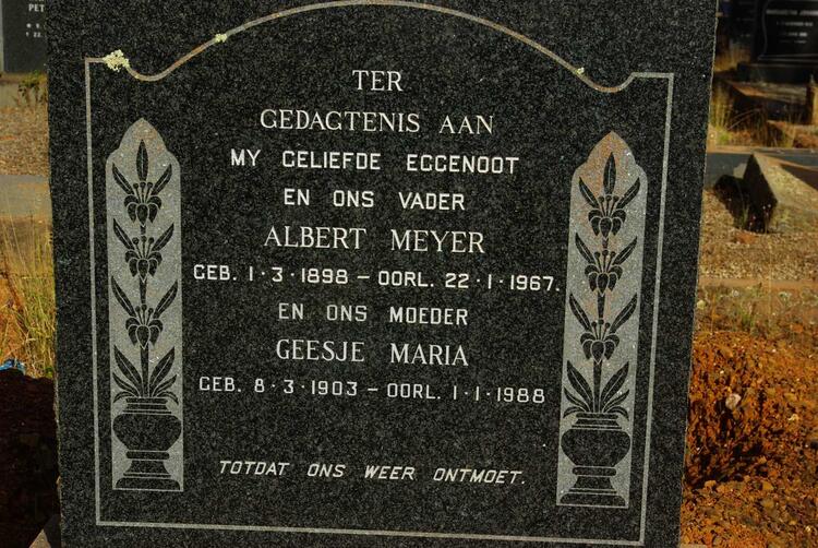 MEYER Albert 1898-1967 & Geesje Maria 1903-1988