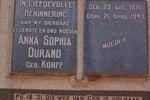 DURAND Anna Sophia nee KORFF 1881-1945