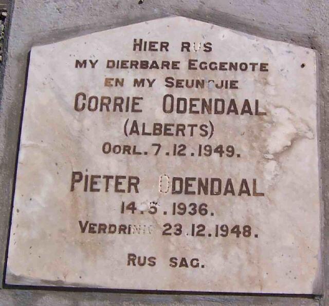ODENDAAL Corrie nee ALBERTS -1949 :: ODENDAAL Pieter 1936-1948