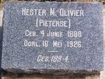 OLIVIER Hester M. nee PIETERSE 1888-1926