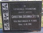 STEYN Christina Susanna nee RAUTENBACH 1905-1981