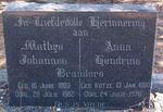 BRANDERS Mathys Johannes 1883-1962 & Anna Hendrina KOTZE 1890-1976
