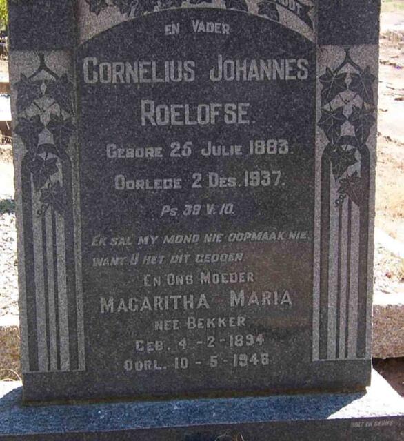 ROELOFSE Cornelius Johannes 1883-1937