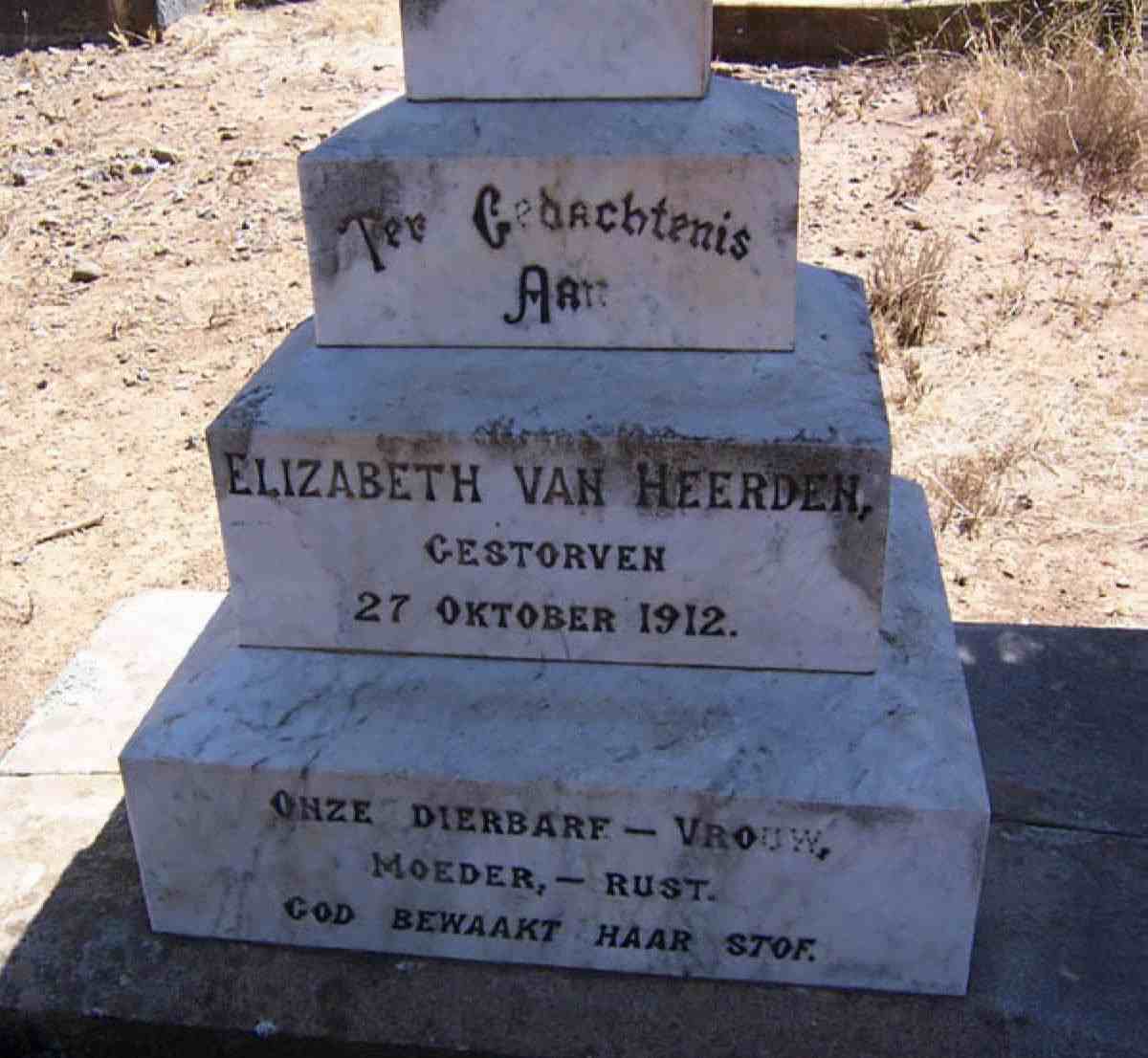 HEERDEN Elizabeth, van -1912