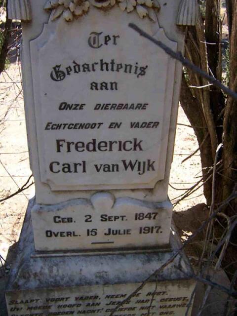 WIJK Frederick Carl, van 1847-1917