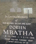 MBATHA Doreen 1955-2016
