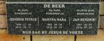 BEER Hendrik Petrus, de 1940-2018 & Martha Mara 1942-2018 :: DE BEER Jan Hendrik 1961-2019