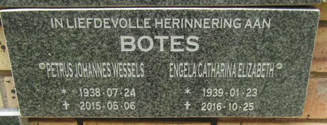 BOTES Petrus Johannes Wessels 1938-2015 & Engela Catharina Elizabeth 1939-2016