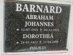 BARNARD Abaham Johannes 1921-2011 & Dorothea 1923-2009