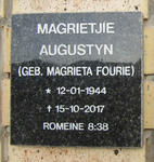 AUGUSTYN Magrieta nee FOURIE 1944-2017