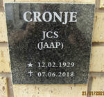 CRONJE J.C.S. 1929-2018