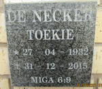 NECKER Toekie, de 1932-2015