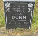 DUNN Bertha Dinah nee HARKER 1905-1986