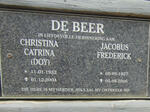 BEER Jacobus Frederick, de 1927-2005 & Christina Catrina 1932-2004