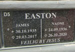 EASTON James 1935-2017 & Naomi 1936-2020
