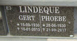 LINDEQUE Gert 1930-2013 & Phoebe 1930-2017