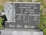 MERWE Francois Johannes, van der 1907-1979