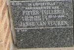 VUUREN Pieter, Janse van 1937-2016 & Villeria 1944-