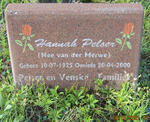 PELSER Hannah nee VAN DER MERWE 1925-2000