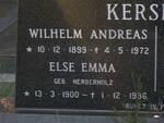 KERSKEN Wilhelm Andreas 1899-1972 & Else Emma HERBERHOLZ 1900-1986