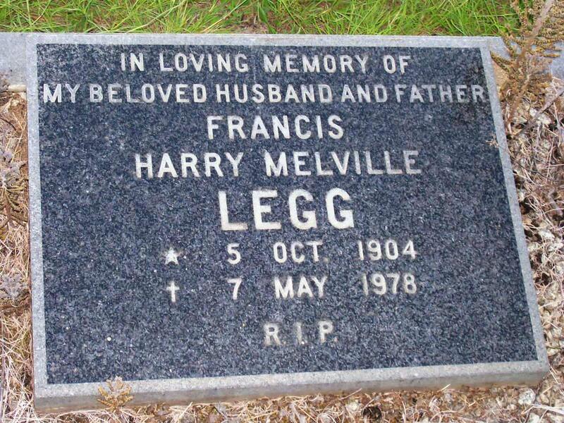 LEGG Francis Harry Mellville 1904-1978