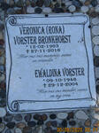 BRONKHORST Veronica nee VORSTER 1963-2016 :: VORSTER Ewaldina 1946-2004