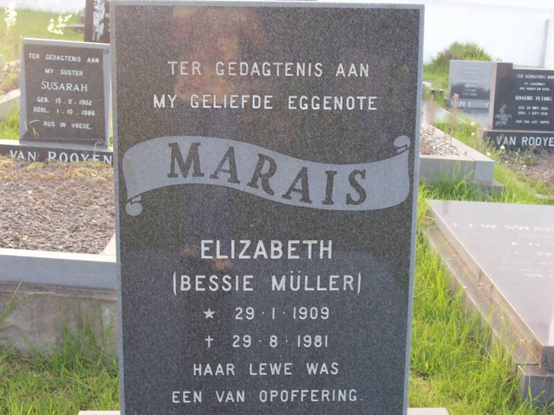 MARAIS Elizabeth nee MÜLLER 1909-1981