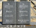 CRONJE Philip 1946-2015 :: CRONJE Laetitia 1948-