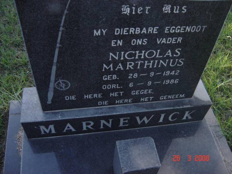 MARNEWICK Nicholas Marthinus 1942-1986