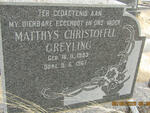 GREYLING Matthys Christoffel 1903-1967