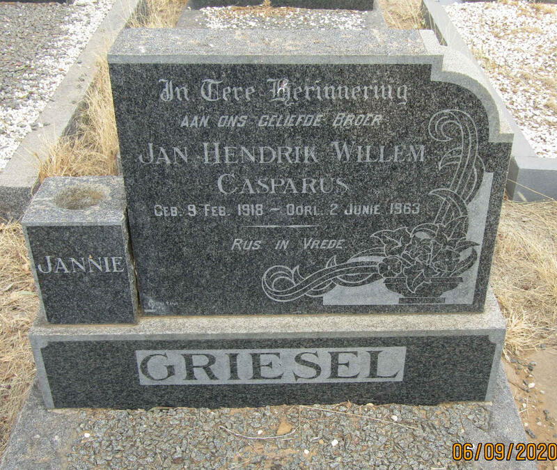 GRIESEL Jan Hendrik Willem Casparus 1918-1963