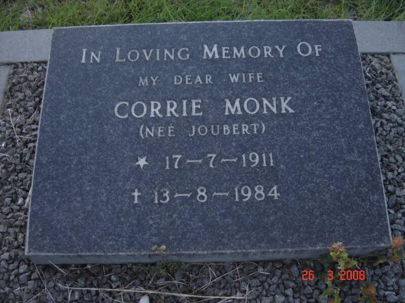 MONK Corrie nee JOUBERT 1911-1984