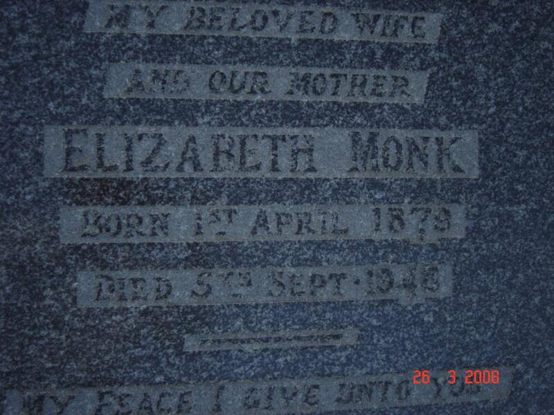 MONK Elizabeth 1879-194?