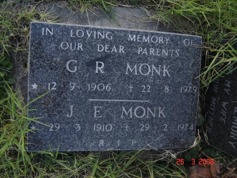 MONK G.R. 1906-1979 & J.E. 1910-1974