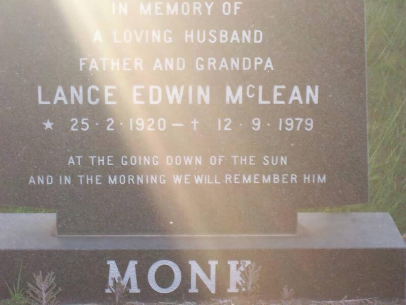 MONK Lance Edwin McLean 1920-1979