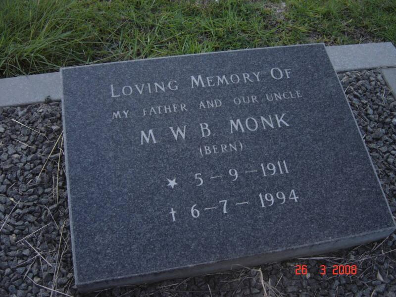 MONK M.W.B. 1911-1994