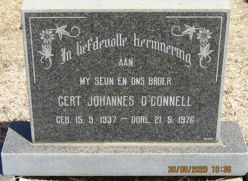 O'CONNELL Gert Johannes 1937-1976