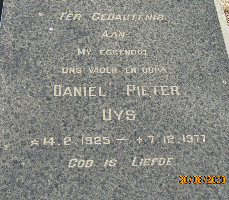 UYS Daniel Pieter 1925-1977