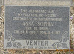 VENTER Anna Sophia nee DE BRUIN 1900-1967