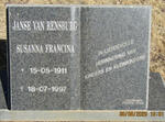 RENSBURG Susanna Francina, Janse van 1911-1997