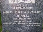 PREEZ Anna Petronella Elizabeth, du nee LOMBAARD 1880-1954